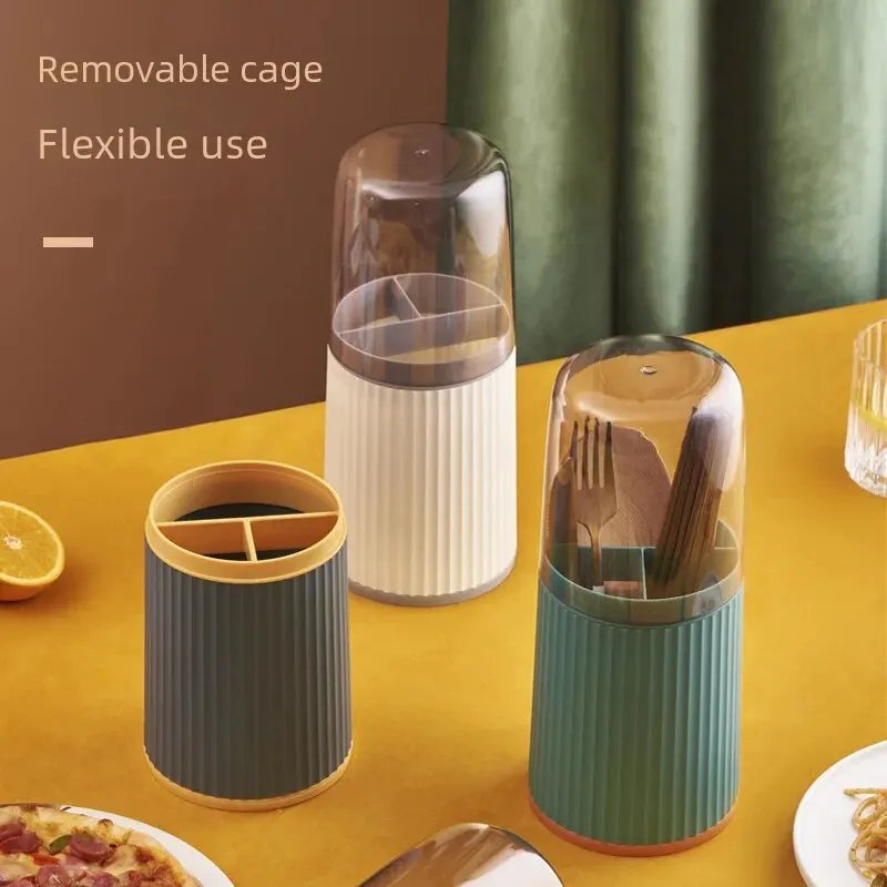 3 Grid Cutlery Organizer With Lid