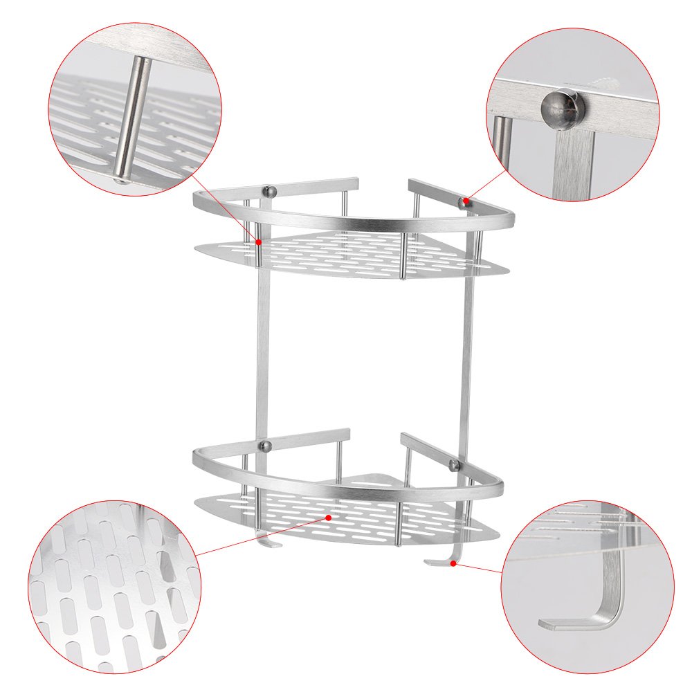 2-Layers Aluminum Bathroom Shelf