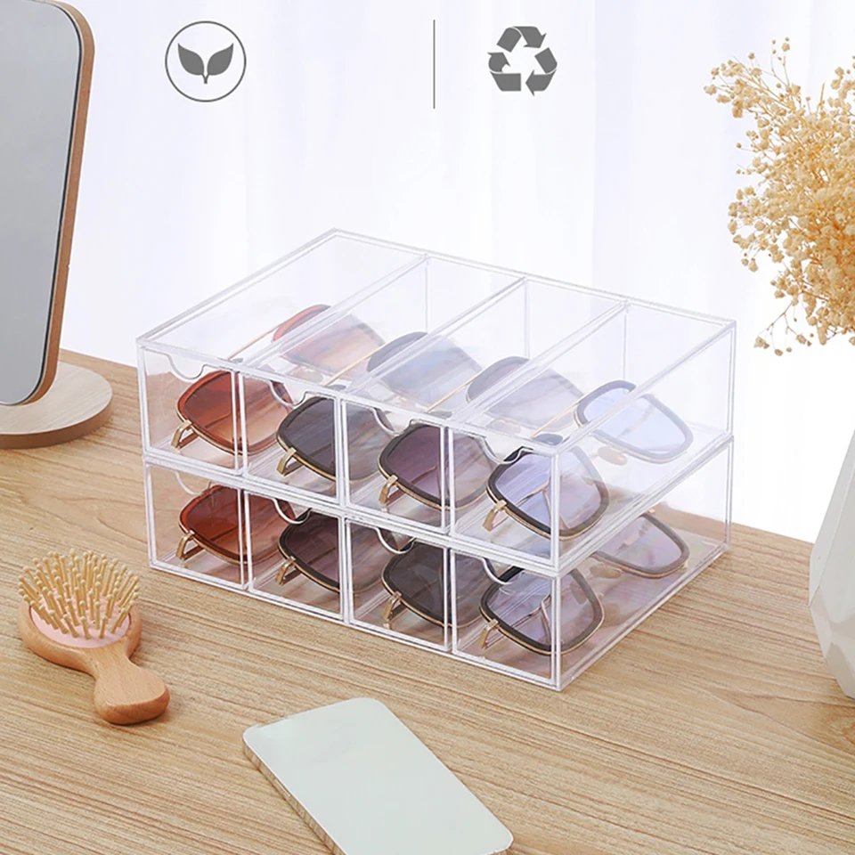4 Layers Acrylic Glasses Storage Box