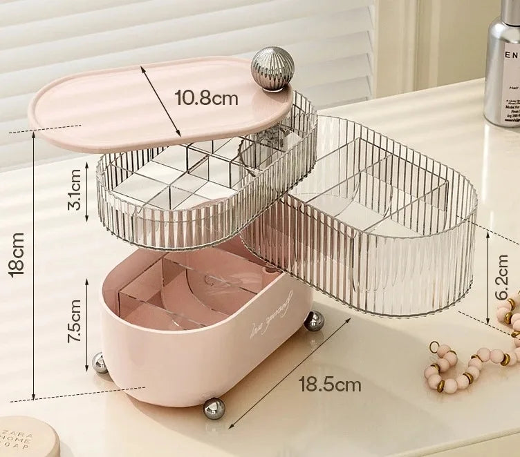 3 Layers Rotation Cosmetics Make-up Container Storage. (Premium Quality)